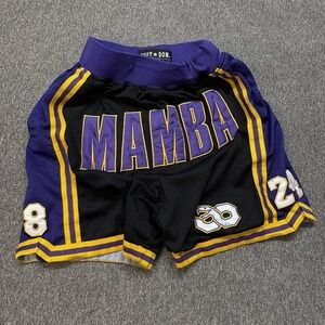 Just Don Shorts Men's S Kobe Bryant Mamba Purple Black Lakers Basketball USA